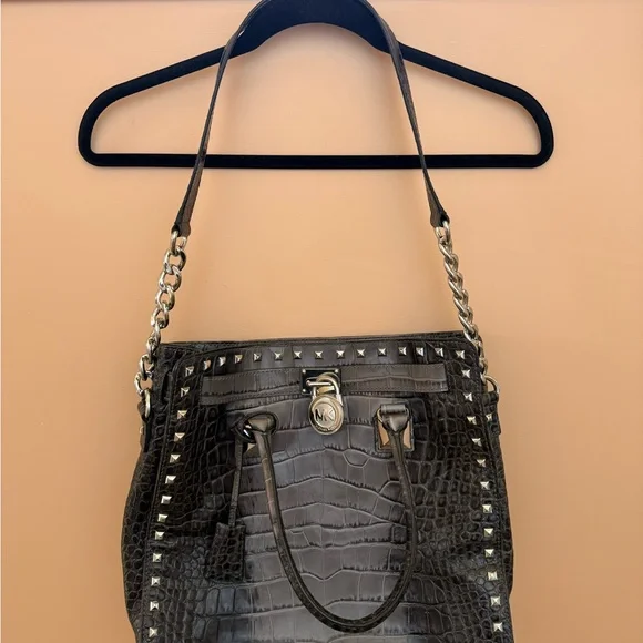 Michael Kors Vintage Croc Embossed Hilton Tote - Picture 16 of 16